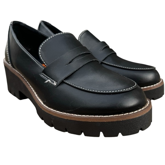 Blondo Daina Black Leather Chunky Lug
Platform Waterproof Penny Loafers Size 9.5 - Picture 7 of 15